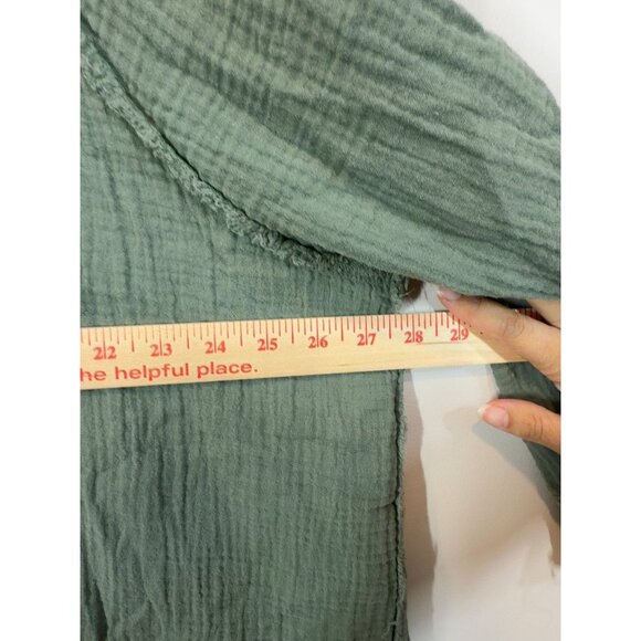 Aerie Women's Sage Green 100% Cotton Gauze Tunic Shirt XL Minimalist - Picture 7 of 8